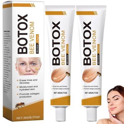 KELIHAWK 2pcs Botox Bee Venom Wrinkle Removal Cream,Face Cream Moisturiser, Anti-Aging Bee Venom Cream for All Skin Type
