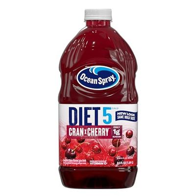 Ocean Spray Diet Cran-Cherry Cranberry Cherry Juice Drin, 64 Fl Oz Bottle (Pack of 8)