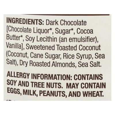Bark Thins Toasted Coconut with Almonds Dark Chocolate Snacks, 4.7 Ounce - 12 per case.