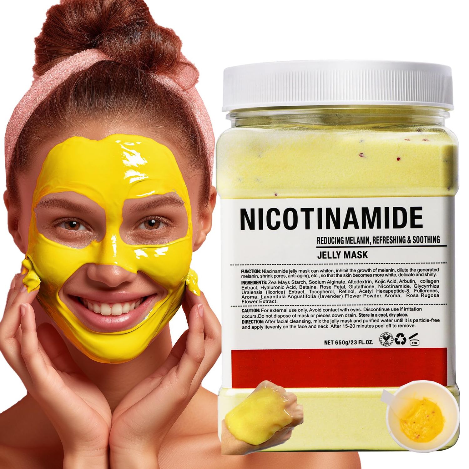 DR MEINAIER Vajacial Hydro Jelly Mask Powder for Face, Jelly Mask for Facials Professional, Jelly Facial Mask for Teens and Women. Jelly face mask. (Nicotinamide)