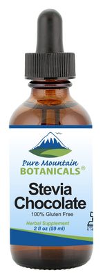 Chocolate Stevia Liquid Drops Flavored with Natural Sweet Dark Chocolate Alcohol Free and Kosher 2oz Glass Bottle