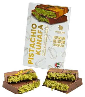 Chocolado Dubai Chocolate Kunafa Pistachio (The Original), 6.53oz - 185 grams - Imported from DUBAI UAE, Ideal Gift for all Occasions, 100 Original Taste!