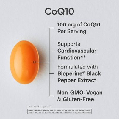 Sports Research CoQ10 (100mg) Enhanced wCoconut Oil Bioperine (Black Pepper) for Better Absorption Vegan Certified, Non-GMO Verified (120 Veggie Softgels)