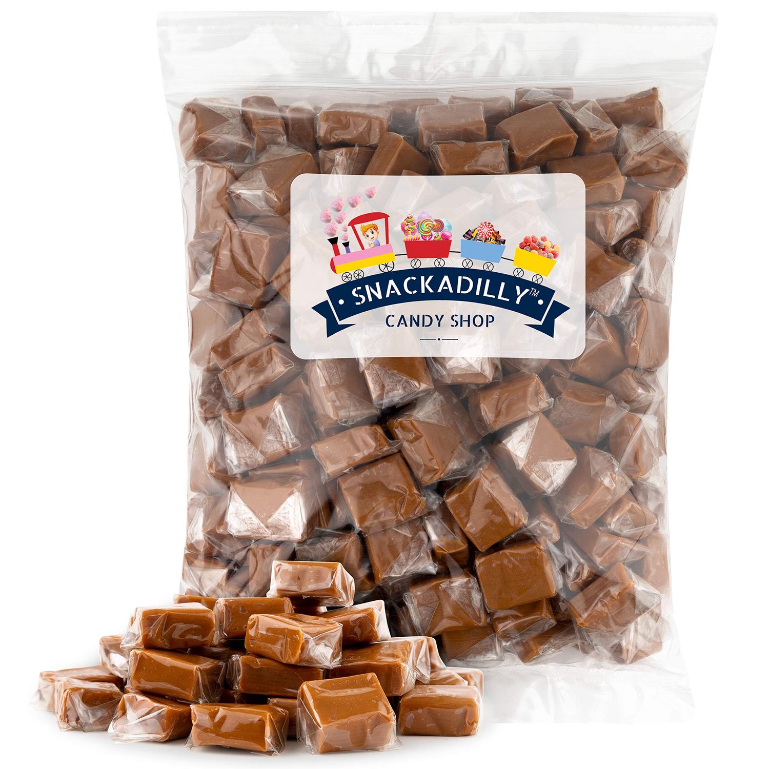 Caramel Squares Candy - 3lbs of Vanilla Flavored Milk Caramels By Snackadilly