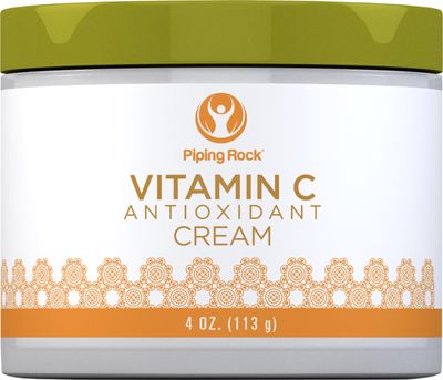 Piping Rock Vitamin C Cream 4oz Dark Spot Masker for Face, Skin Eyes Free of Parabens, SLS Fragrances