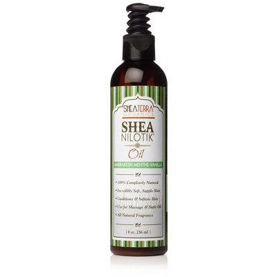 Shea Terra Organics Shea Nilotik Oil - Marrakesh Menthe Vanilla - Natural Daily Body Hair Oil High in Pro Vitamin A, Vitamin E, Anti-Aging Properties to Moisturize, Soften Repair - 8oz