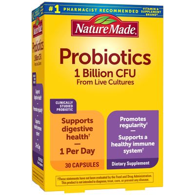 Nature Made Probiotic Capsules 1 Billion CFU from Live Cultures, Probiotics for Women and Men for Immune Digestive Support, 30 Capsules, 30 Day Supply