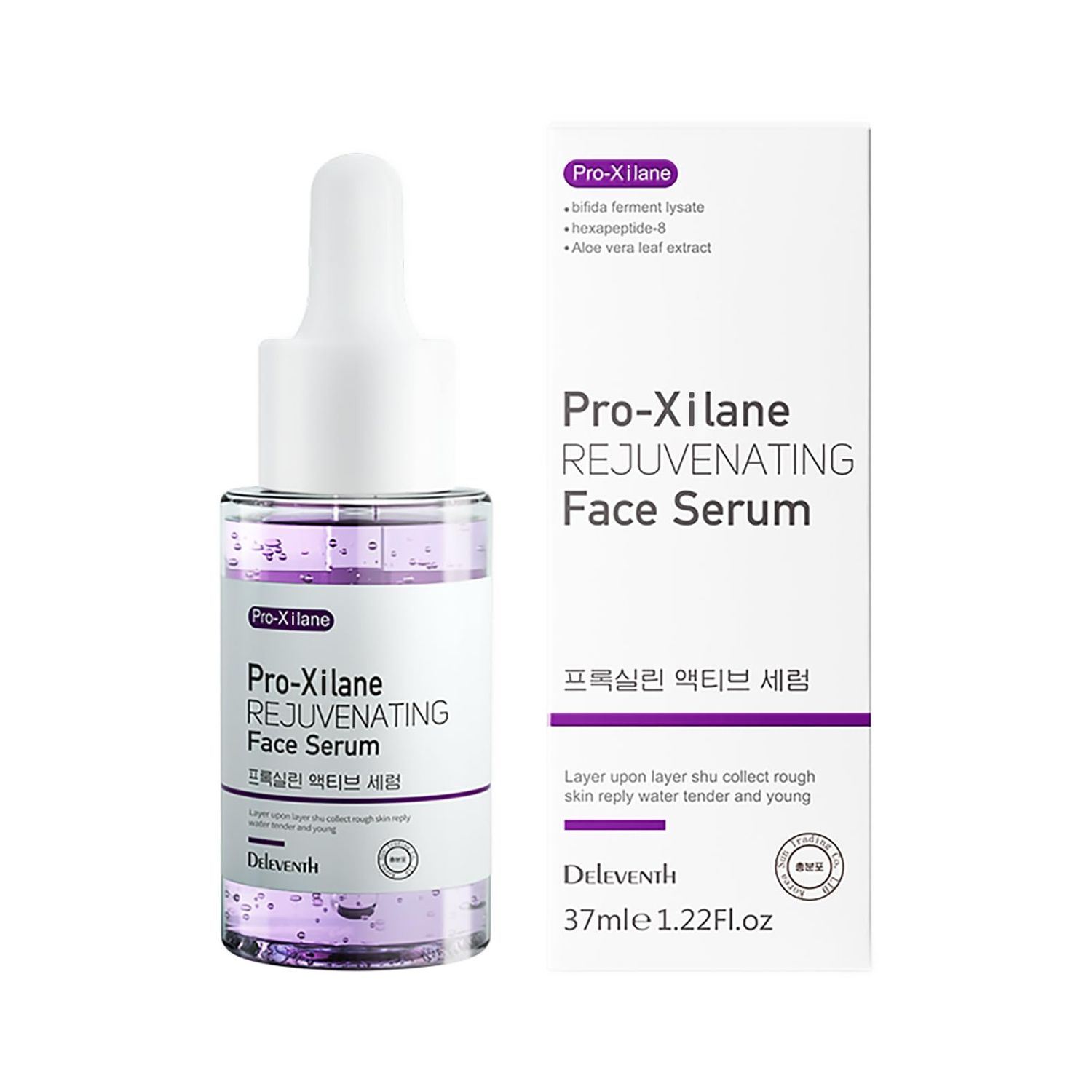DEleventh Korean Brand Pro-Xilane Face Serum 37ml Anti-Aging Anti-Wrinkle, with Bifida Ferment Lysate, Acetyl Hexapeptide-8, and Hyaluronic Acid for a Youthful, Hydrated, and Radiant Complexion