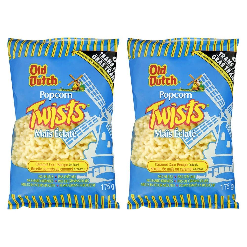 Old Dutch Popcorn Twists Puff Corn Snack 175g6.17oz, 2-Pack Imported From Canada