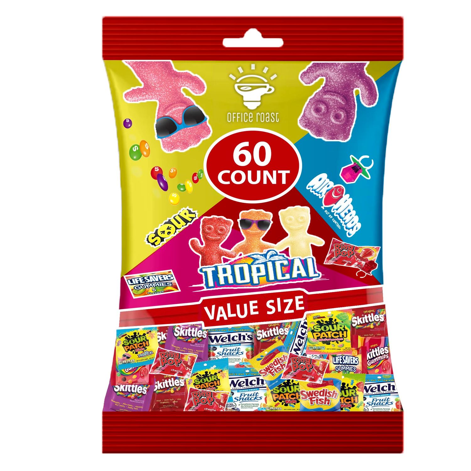 Ultimate Candy Variety Pack Individually Wrapped Candy - Chews and Sweets For Office, Parties, Kids, and Home Gift Friendly Pack (60 Count)