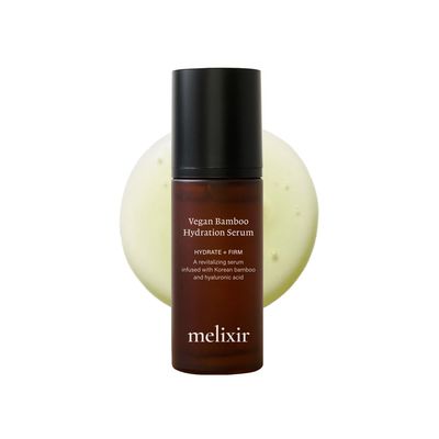 Melixir Vegan Bamboo Hydration Serum, Moisturizing Face Serum for Sensitive Acne-Prone Skin, Hyaluronic Acid Centella Asiatica, Improves Skin Texture Wrinkles, Daily Korean Skincare (1.7 fl.oz.)