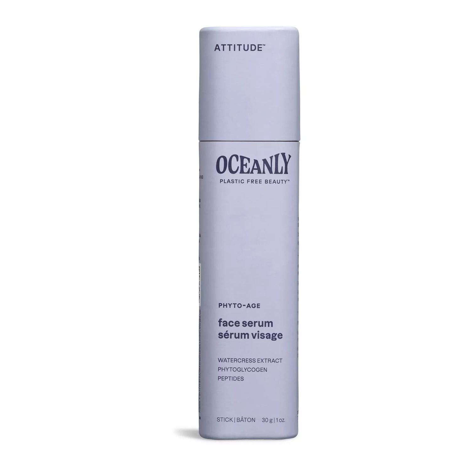 ATTITUDE Oceanly Face Serum Stick, EWG Verified, Plastic-free, Plant and Mineral-Based Ingredients, Vegan and Cruelty-free Beauty Products, PHYTO AGE, Unscented, 1 Ounce