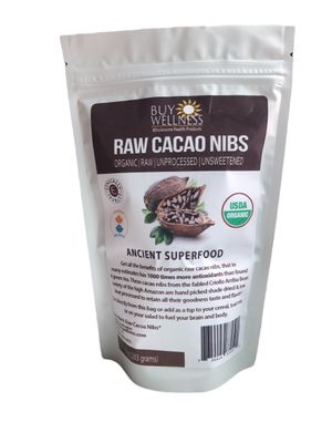 Buy Wellness Raw Organic Cacao Nibs Pure Criollo Cocoa Bean Nibs Crunchy Natural Chocolate Gluten Free Keto Paleo Friendly Cacao Superfood Baking Yogurt Dessert or eat from bag