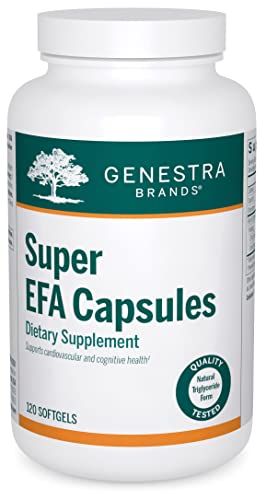 Genestra Brands Super EFA Capsules Supports Healthy Lipid Metabolism, Cardiovascular Health, and Cognitive Function 120 Softgel Capsules