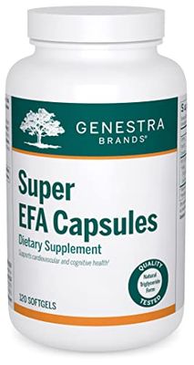 Genestra Brands Super EFA Capsules Supports Healthy Lipid Metabolism, Cardiovascular Health, and Cognitive Function 120 Softgel Capsules