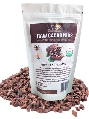 Buy Wellness Raw Organic Cacao Nibs Pure Criollo Cocoa Bean Nibs Crunchy Natural Chocolate Gluten Free Keto Paleo Friendly Cacao Superfood Baking Yogurt Dessert or eat from bag