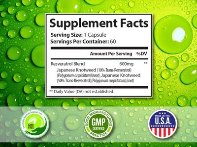 CRYSTAL PEAKS NUTRITION 100 Natural Resveratrol Supplement - Trans-Resveratrol Supports Aging - Antioxidants Supplement Promotes Immune System Joint Support (60 Capsules)