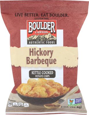 Boulder Canyon Kettle Cooked Potato Chips, Hickory Barbeque, 2 Ounce (Pack of 24)