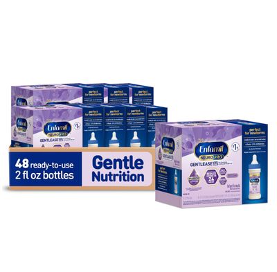 Enfamil NeuroPro Gentlease Baby Formula, Infant Formula Nutrition, Brain and Immune Support with DHA, Proven to Reduce Fussiness, Crying, Gas and Spit-up in 24 Hours, Liquid Bottle, 2 Oz, 48 Total