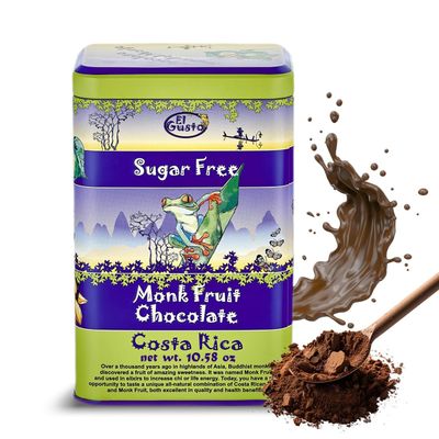 Gourmet Cocoa Powder - Rich Chocolate Flavor High Flavanol Cacao - Ideal for Baking, Cold or Hot Chocolate Drinks - Natural, Vegan, Non-GMO, Costa Rica Origin, 10.58oz (Monk Fruit Cocoa Powder)