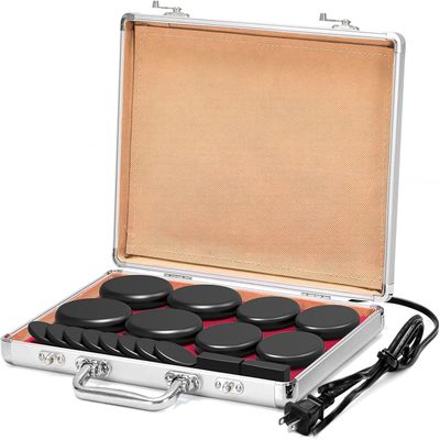 Hprampi 18Pcs Hot Rocks Massage Stones with Heater Kit, Profesional Basalt Stones for Massage, Portable Hot Stone Kit for Relaxing, Body Slimming, Metabolism Improvement Hprampi 18Pcs Hot Rocks Massage Stones with Heater Kit, Profesional Basalt Stones for Massage, Portable Hot Stone Kit for Relaxing, Body Slimming, Metabolism Improvement