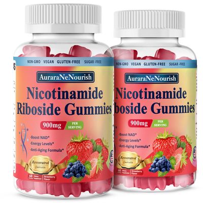 2 Pack NAD Resveratrol Supplement, Sugar Free Nicotinamide Riboside 900mg Gummies with Quercetin, Collagen, Vitamin Support Anti Aging, Cell Regeneration, Energy Boost, Skin Improvement for Women Men