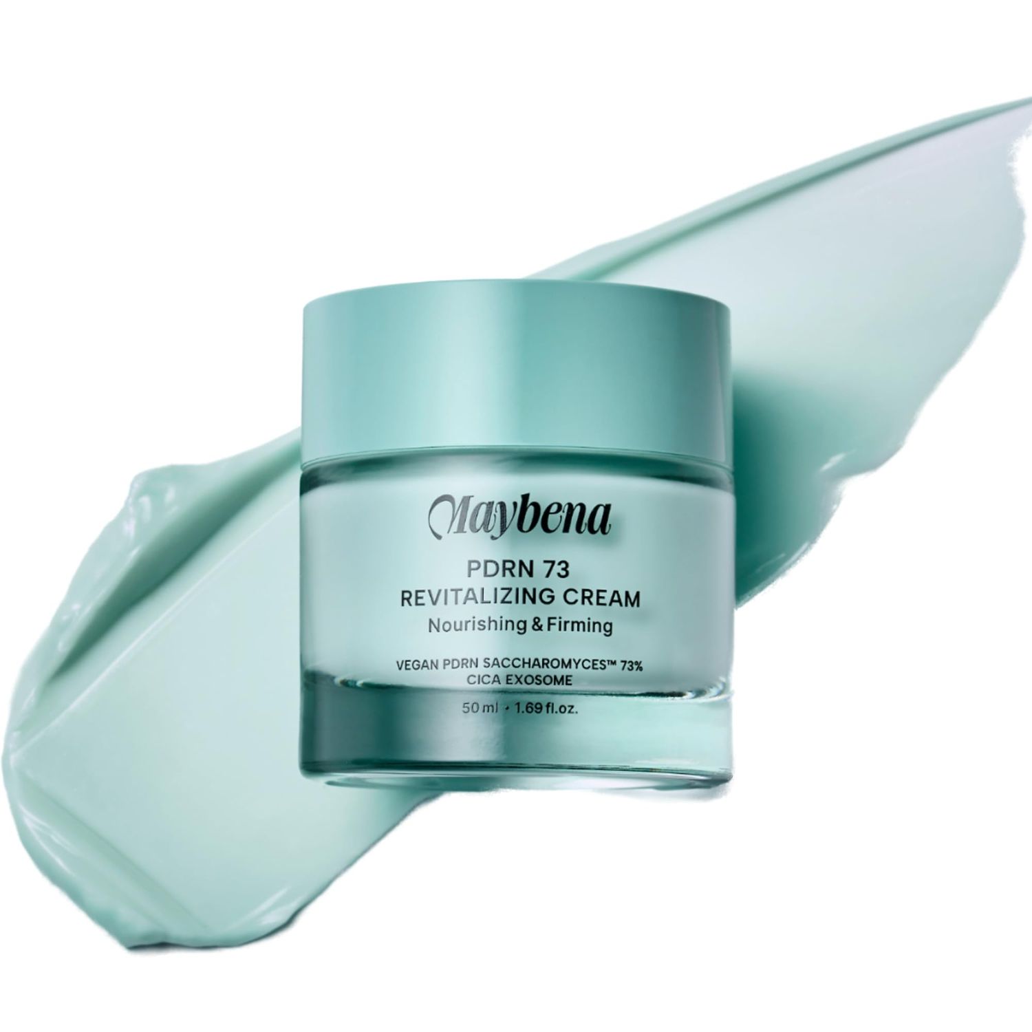 Maybena PDRN73 Revitalizing Cream 50ml - 730,000ppm Vegan PDRN, Fast-Absorbing Low-Molecular Formula, Reduces Wrinkles Improves Skin Density, with Cica Exosome Bakuchiol 1.69 fl.oz