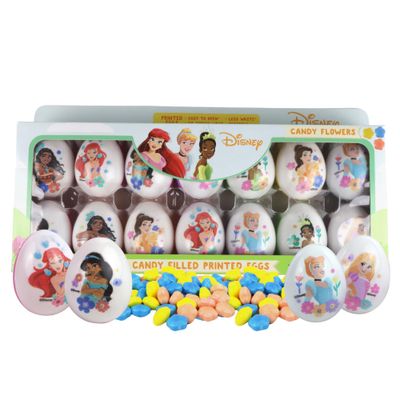 Disney Princess Pre-Filled Easter Eggs, Assorted Hard Candies Inside, Perfect for Egg Hunts and Basket Stuffers, 14 Count