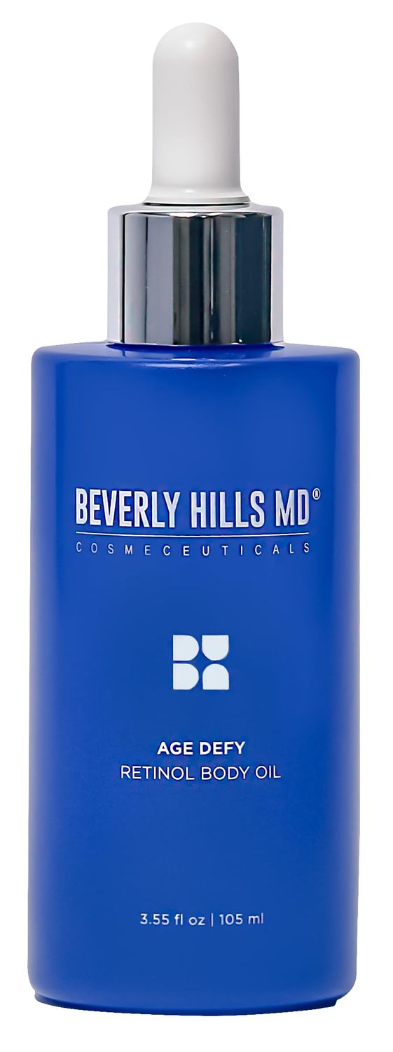 Beverly Hills MD Age Defy Retinol Body Oil- Reduce Wrinkles, Lift, Firm Tighten Skin wMarula- Hydrate Crepey Skin Support Collagen- Anti-Aging for Sagging Skin- Chest, Neck, Arms, Hands, Thighs