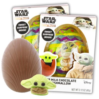 Sweetzo - Star Wars Themed Chocolate Egg with Yoda Shaped Marshmallow, Easter Basket Filler and Party Favors, 2.12 Ounces (Pack of 2)