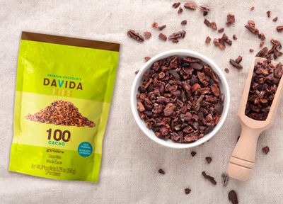 DAVIDA Cacao Nibs 100 Cacao Premium Colombian Cacao Beans (Pack of 2) 5.29 OZ