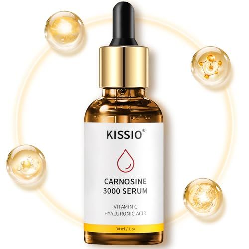 KISSIO Peptide Serum - Anti-Wrinkle Facial Serum with Peptides and Carnosine,Vitamin C,Hyaluronic Acid to Hydrating and Reduce Fine Lines,Skin Care for Face,Vegan,1 Fl Oz