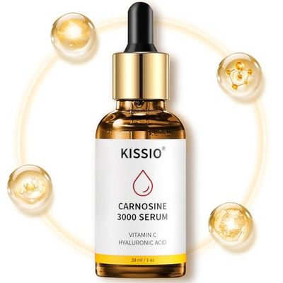 KISSIO Peptide Serum - Anti-Wrinkle Facial Serum with Peptides and Carnosine,Vitamin C,Hyaluronic Acid to Hydrating and Reduce Fine Lines,Skin Care for Face,Vegan,1 Fl Oz