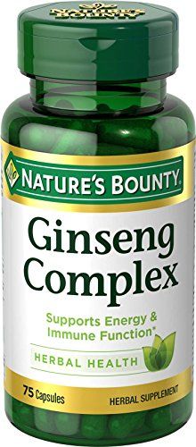 Ginseng by Nature&#39;s Bounty, Ginseng Complex Capsules Supports Vitality Immune Function, 75 Capsules