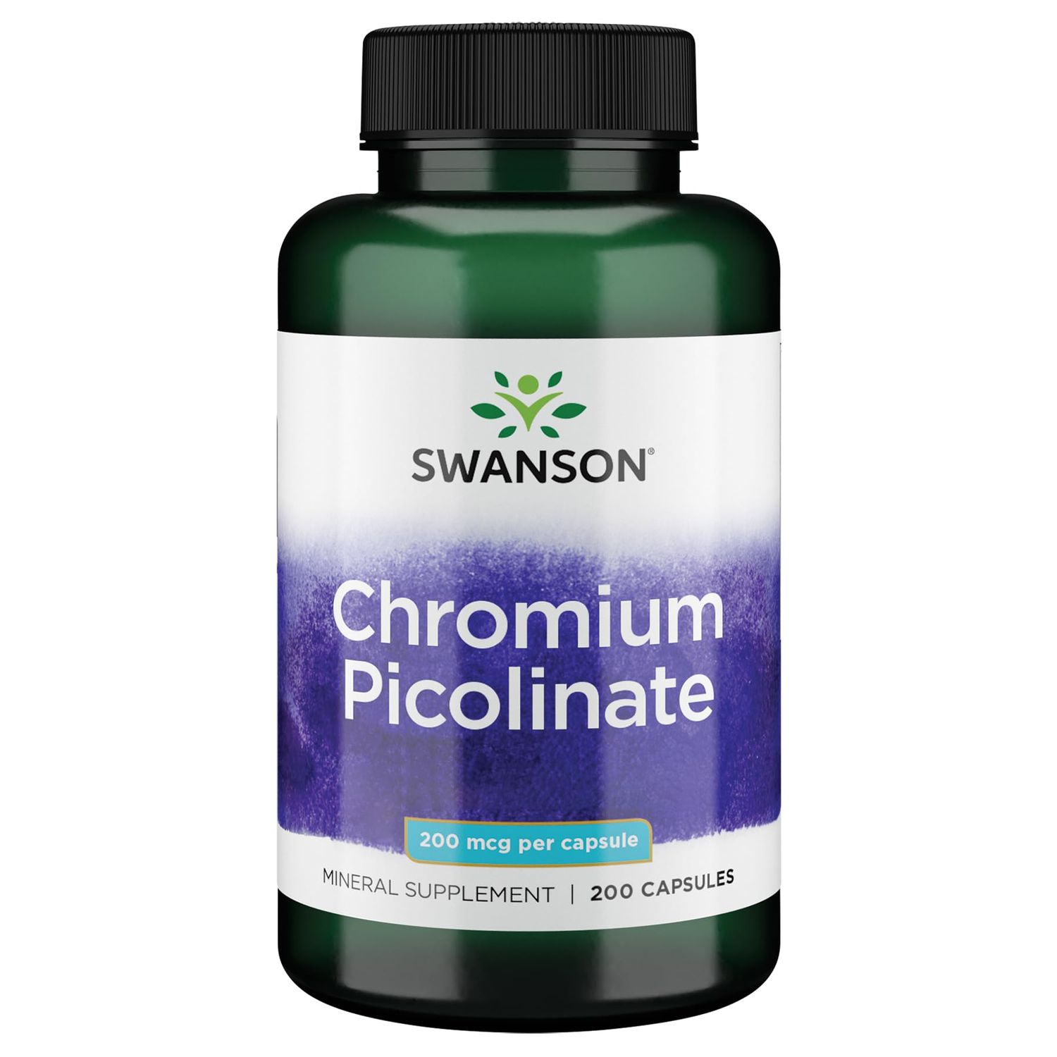 Swanson Chromium Picolinate - Natural Supplement Promoting Metabolism Weight Management - Supports Healthy Levels Already Within The Normal Range - (200 Capsules, 200mcg Each)