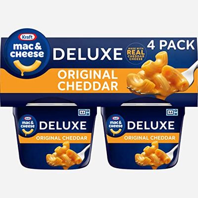 Kraft Deluxe Original Mac Cheese Macaroni and Cheese Dinner, 4 ct Pack, 2.39 oz Cups