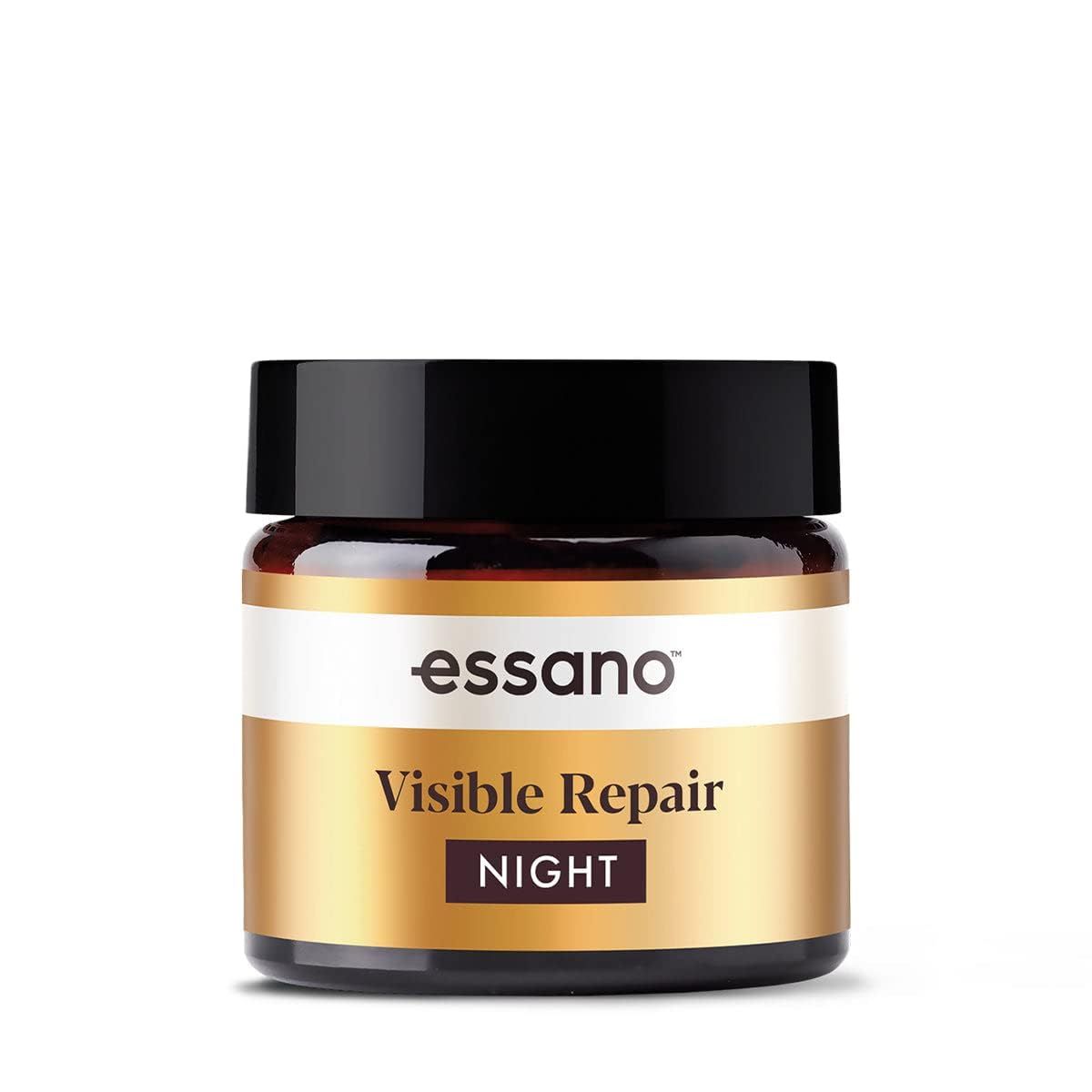 Essano Visible Repair Night Cream Face Moisturizer, Vitamin B3, Mature Skin Face Cream Supports Appearance of Fine Lines Wrinkles, Cruelty Free, 50g
