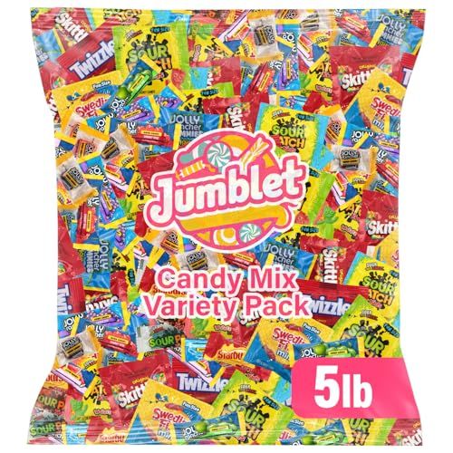Bulk Candy Mix Variety Pack - 5lb Pack of Individually Wrapped Assorted Sweets for Party Favors, Candy Buffets, Goodie Bags, Gifting, and Office Treats