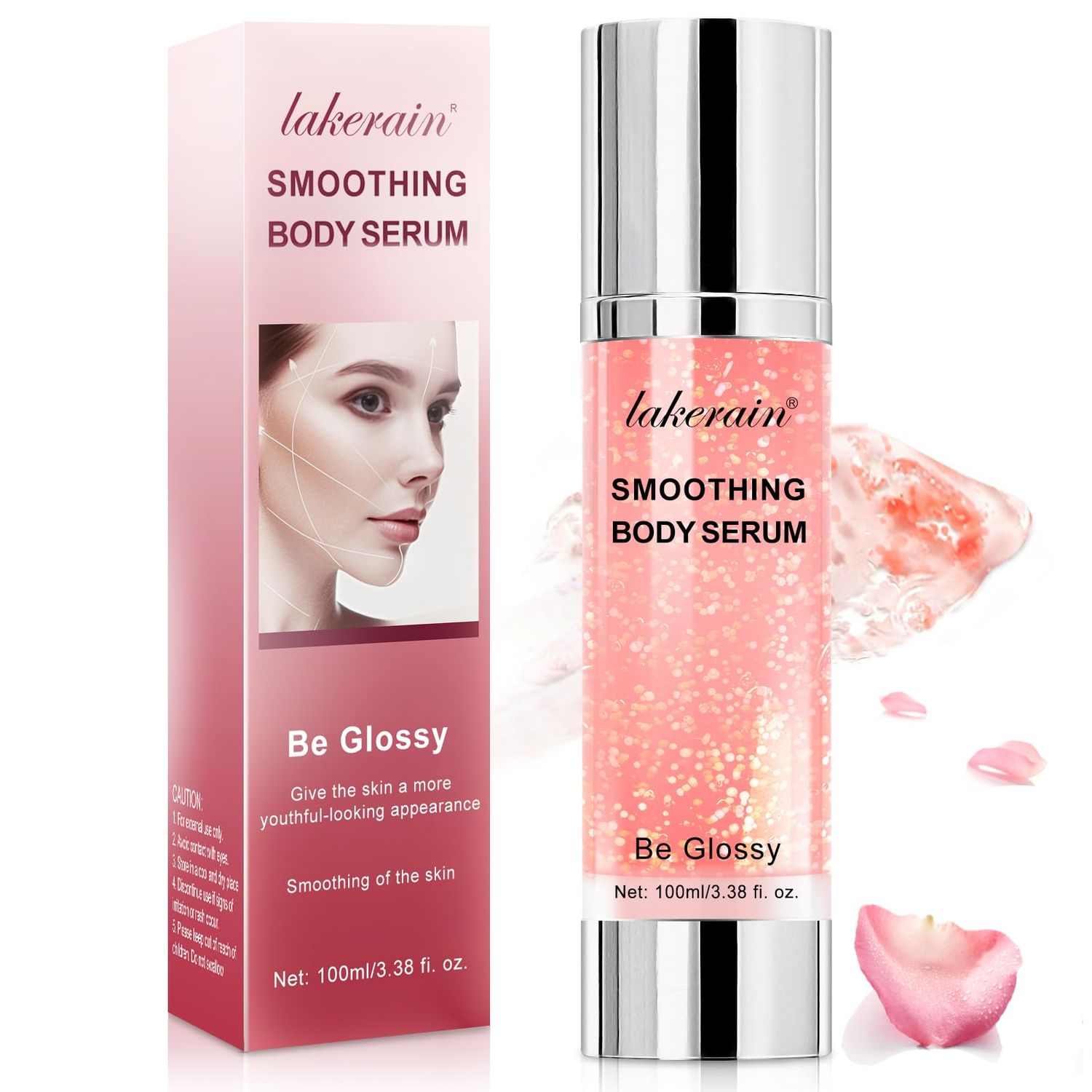 Be Glossy Body Serum for Wrinkles, Hyaluronic Acid, Vitamin E,Skin Tightening Hydration Anti-Aging Firming Serum 100ML3.38 Fl Oz-1815