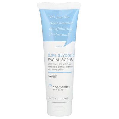 Glycolic Acid 2.5 Facial Scrub Resurfacing Exfoliatiing Face Wash to Remove Dull, Aging Cells and Impurities - Reveal a Youthful Refreshed Complexion with Active 2.5 Glycolic Acid Formulation 4oz