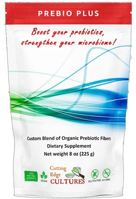 Cutting Edge Cultures Prebio Plus Prebiotic Fiber Powder Best Custom Blend of Organic Prebiotic Fibers Dietary Supplement 8 oz