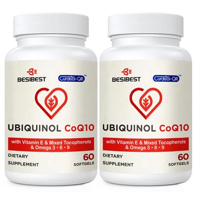 Ubiquinol CoQ10-600mg-Softgel, Active Coq10 Ubiquinol Supplement with Vitamin E Omega 3, 6, 9, High Absorption-Coenzyme-Q10, Powerful Antioxidant for Energy Production, Tested, 120 Count