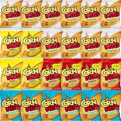 Bulk Corn Nuts Variety Pack - Crunchy Corn Kernels Assortment (24 Count)