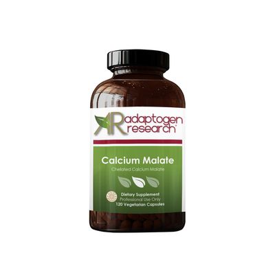 Calcium Malate Chelate 500 mg with Vitamin D3 Excellent Absorption Calcium Complex 120 Vegetarian Capsules Adaptogen Research