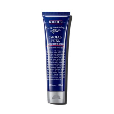 Kiehl&#39;s Facial Fuel Exfoliating Face Scrub, Facial Cleanser for Men, Smooths Skin Removes Dead Skin, Dirt Oil, Helps Soften Tough Facial Hair, with Caffeine, Menthol, Vitamin E - 5.0 fl oz