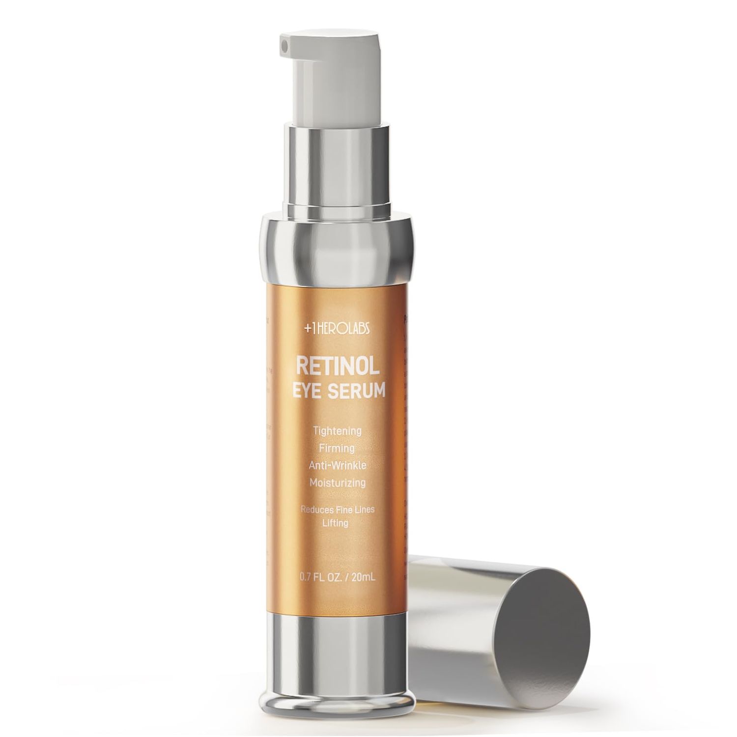 1HEROLABS Retinol Eye Cream for Anti-Aging Wrinkles - Firming Repair Under Eye Serum with Retinol, Niacinamide, Hyaluronic Acid, Vitamin E Bifida Ferment Lysate, 0.7 Fl Oz (Pack of 1)