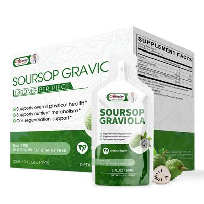 Alliwise Soursop Graviola Liquid, Soursop Extract Organic Pure for Cell Support Regeneration, Immune Boost, High Absorption Soursop Bitters DrinkOral Solution-10 FL OZ