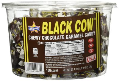 Black Cow Chewy Chocolate Caramel Candy Tub 160 Count