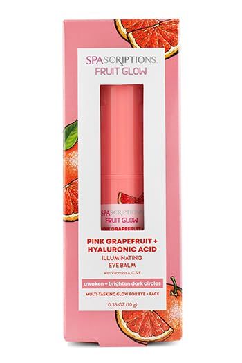 SpaScriptions Fruit Glow- Pink Grapefruit Hyaluronic Acid Illuminating Eye Balm With Vitamins A, C E 0.35 Oz