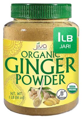 Jiva Organics Organic Ginger Root Powder 1 LB Jar - Gluten Free, Non-GMO - for Cooking, Baking, Tea More - Bulk Ginger Ground Dry